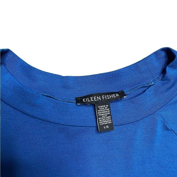 EILEEN FISHER Blue Long Sleeve Tee Size Large - Picture 3 of 4